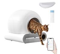 Caja de arena para gatos autolimpiante con detector de infrarrojos y sensores de peso, caja de arena automática de gran capacidad para varios gatos, sistema de eliminación de olores incluido