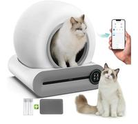 Caja de arena para gatos autolimpiante, control inteligente por aplicación, habilitado para WiFi, fácil limpieza con bolsas de basura/alfombrillas, segura para gatos inteligentes