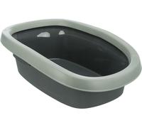 Caja de arena para gatos Carlo 38 × 17 × 58 cm antracita/verde-gris
