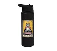 Caja de arena para gatos con cartas del tarot Hiss Majesty, divertido gato Stainless Steel Insulated Water Bottle