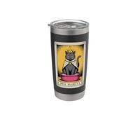 Caja de arena para gatos con cartas del tarot Hiss Majesty, divertido gato Vaso térmico de acero inoxidable de doble pared