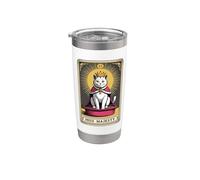Caja de arena para gatos con cartas del tarot Hiss Majesty, divertido gato Vaso térmico de acero inoxidable de doble pared