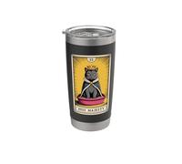 Caja de arena para gatos con cartas del tarot Hiss Majesty, divertido gato Vaso térmico de acero inoxidable de doble pared