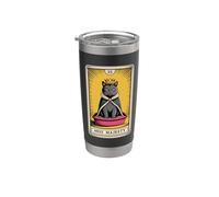 Caja de arena para gatos con cartas del tarot Hiss Majesty, divertido gato Vaso térmico de acero inoxidable de doble pared