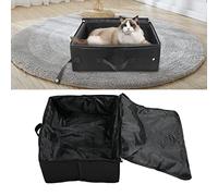Caja de Arena para Gatos, Plegable, Portátil, Impermeable, Caja de Arena para Gatos con Tapa, Caja de Arena Resistente a los Arañazos, Caja de Arena para Viajes para Gatos, Transportador de Arena Lige