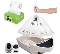 Caja de arena para gatos Robot 4 y 3, 120 bolsas de basura automáticas, bolsas gruesas y resistentes para caja de arena para gatos, transparentes, compatibles con sensores