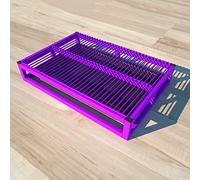 Caja de arena portátil para perros, bandeja de entrenamiento duradera para uso en interiores y exteriores, soporte de almohadilla para cachorros para mascotas pequeñas, 52 x 35 x 9 cm, color morado
