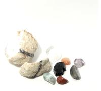 Caja de ARMONIZACIÓN de CHAKRAS con GEODA de cuarzo y 7 minerales.**NOVEDAD** (GEODA0002)