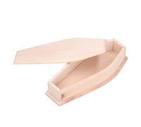 Caja de Ataúd de Halloween, Accesorios Complicados de Madera Casa de Muñecas de Madera sin Terminar Adorno de Caja de Ataúd con Pegatinas Tornillos Manijas para Fiestas de Halloween para