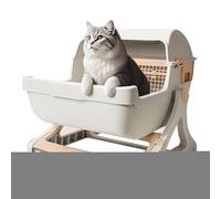 Caja de automática - Bandeja de para gatos autolimpiante | Caja de robótica para gatos autolimpiante | Desodorante de seguridad sin olor, limpiador grande con apertura, diseño