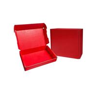 Caja de avión extra rígida para cosméticos, camisas, pelucas, regalos de boda, cajas de papel plegables para ropa, embalaje de regalo (rojo, 24 x 12 x 4 cm)