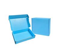 Caja de avión extra rígida para cosméticos, camisas, pelucas, regalos de boda, cajas de papel plegables para ropa, embalaje de regalo(azul, 18 x 11 x 5 cm)