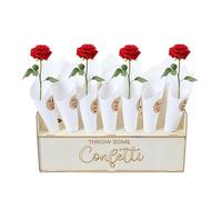 Caja de bandeja de soporte, Caja de cono de confeti,Caja de Cartón con 28 Huecos y 30 Tarjetas | Soporte decorativo para conos, bandeja con pegatinas adhesivas para pétalos, ramo, dulces,