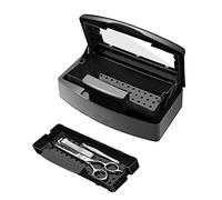 Caja de bandeja esterilizadora de plástico profesional, herramienta de limpieza BUCICE para uñas, bandeja de plástico para uñas, pinzas, peluquería, spa y cortador de manicura (negro)