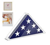 Caja De Bandera Acrílica Memorial - Caja De Borde De La Vitrina Acrílica, Case De Visualización De Bandera | Caja Conmemorativa De Veteranos Militares, Portavasos Acrílico Transparente, Bandera De Vet