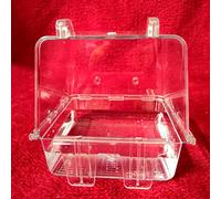 Caja de baño para pájaros, jaula colgante, juguete para periquitos, cacatúas, tortolitos, caja de baño con visión clara para loros grises, juguetes de loros pequeños, gris africano, loros pequeños