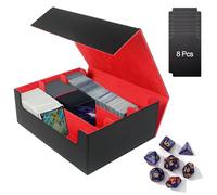 Caja de baraja para cartas Magic the Gathering, Caja de Cartas para MTG TCG PTCG con 8 Card Dividers y 7 Dados para 1800 cartas, Card Deck Box, PU Magnetic Flip Box para Cartas de Magic Commander