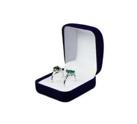 Caja De Baratija De Terciopelo, Caja De Anillo, Organizador De Joyas, Caja De Anillos Dobles, Caja De Regalo De Boda Para Boda, Propuesta,Compromiso(Blue and white)