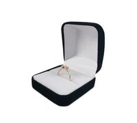 Caja De Baratija De Terciopelo, Caja De Anillo, Organizador De Joyas, Caja De Anillos Dobles, Caja De Regalo De Boda Para Boda, Propuesta,Compromiso(Single Black 2)