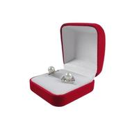 Caja De Baratija De Terciopelo, Caja De Anillo, Organizador De Joyas, Caja De Anillos Dobles, Caja De Regalo De Boda Para Boda, Propuesta,Compromiso(Single Red 2)