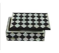 Caja de baratijas de mármol blanco con aspecto atrevido y piedra semipreciosa brillante, caja de reloj de trabajo al azar para novio, 5 x 3.5 pulgadas