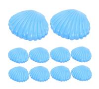 Caja de Baratijas Forma de Concha Marina, 10 Piezas de Plástico Azul