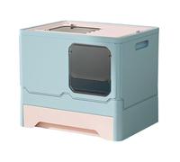 Caja de basura para gatos, caja de basura grande con bandeja y bandeja, antisalpicaduras, caja de basura para gatos, fácil de limpiar y de controlar