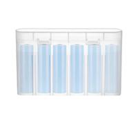 Caja de batería pequeña - Organizador de batería transparente pequeño de 6 rejillas, contenedor protector de batería, funda de transporte portátil resistente para accesorios de reloj