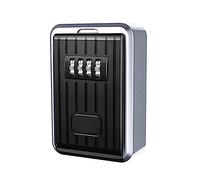Caja de bloqueo, caja impermeable de combinación de 4 dígitos, ocultador de llave resistente a la intemperie de aleación de aluminio con almacenamiento de llave de código reiniciable Mou de pared