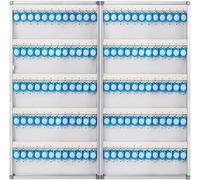 Caja de bloqueo de llaves montado en la pared - Caja de llaves segura con ganchos para oficina y hotel - Organizador de llaves con cerradura (120 ganchos) - Solución duradera para llavero