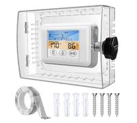 Caja de bloqueo de termostato montada en la pared con cerradura de combinación que ofrece protección contra manipulaciones y múltiples métodos de instalación para mayor seguridad