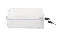 Caja de bloqueo de termostato transparente con llave de 18,5 x 12 x 5,5 cm, cubierta protectora acrílica que se adapta a la mayoría de termostatos para el hogar, oficina, escuela, uso industrial