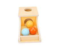 Caja de Bolas de Madera Interactiva para Aprendizaje Táctil y Exploración Sensorial, 12,5x11x8cm, Niños de 6 a 12 Meses (Caja de caída de Bolas)