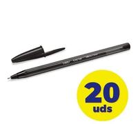 Caja de Bolígrafos de Tinta de Aceite Bic Cristal Exact Ultrafine 992603/ 20 unidades/ Negros