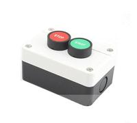 Caja de botones de arranque impermeable IP65 de 22 mm 1NO 1NC Interruptor de botón momentáneo 10A 400V ABS Estación de control Interruptor doble para automatización de máquinas herramienta Panel