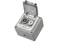 Caja de botones de metal impermeable, caja de control de interruptor, indicador de interruptor industrial, 22 mm, LA38, caja de control de botón pulsador de aluminio, 1 orificio y 2(2Hole sign)