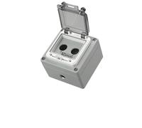 Caja de botones de metal impermeable, caja de control de interruptor, indicador de interruptor industrial, 22 mm, LA38, caja de control de botón pulsador de aluminio, 1 orificio y 2(2Hole)