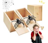 Caja De Broma De Araña, 3 Piezas Caja con Araña Broma, Caja Araña Broma, Spider Prank Box, Broma De Araña En Una Caja, Caja De Araña De Madera, Juguete Creativo y complicado para niños y Adultos