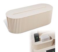Caja de cables, caja de enchufe con tapa, caja de gestión de cables, caja organizadora de cables, caja de almacenamiento de cables, para ocultar y organizar cables, color blanco