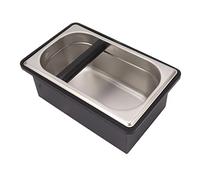 Caja de café, caja de café de acero inoxidable y goma con barra de golpe extraíble para cafetería, base antideslizante, accesorios para baristas (l)