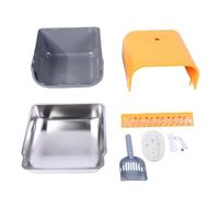 Caja de, Caja de para Gatos de Acero Inoxidable con pulverizador, videoportero y diseño antisalpicaduras, Incluye Pala y diseño ventilado para un fácil Mantenimiento (Amarilla)