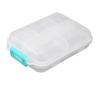 Caja de Caja portátil 10 Compartimentos Bloqueo de Hebilla Contenedor semanal de Recipiente de Escena aplicable Viajes (Blanco)