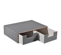 Caja de cajón de escritorio apilable de cuero XNONE, cajón manualmente hecho para guardar cápsulas de café, parte superior organizadora de cafetera/joyería/cosméticos