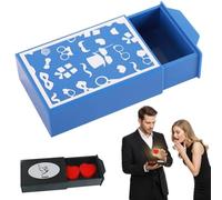Caja de cajón de trucos mágicos, caja mágica para magos, ilusiones callejeras, trucos, accesorios de mentalismo, caja mágica para el día de San Valentín para trucos de aparición y desaparición (azul)