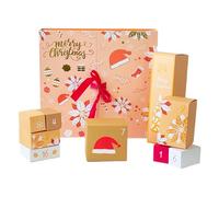 Caja de calendario - Organizador plegable de 24 compartimentos, Ligero 2025 Caso de almacenamiento para adultos, Treuts Long Dure Chocolates juguetes Joyas de joyería | Caso de favor de la fiesta navi