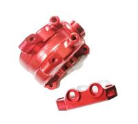 Caja de Cambios RC para Tamiya TT02 Kit De Actualización Cubierta Caja Cambios Delantera Y Trasera Metal Accesorios Repuesto(Red)