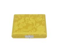 Caja de caña de Oboe de cuatro colores con patrón de madera maciza y funda de tela con capacidad for 6 uds. Piezas de instrumentos musicales Oboe Reed para oboe(Yellow)