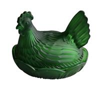 Caja de caramelos de cristal para gallina en nido, tarros de dulces con tapa, decoración de mesa cubierta de caramelos, plato de postre, cuenco cubierto de regalo