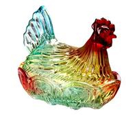 Caja de caramelos de cristal para gallina en nido, tarros de dulces con tapa, decoración de mesa cubierta de caramelos, plato de postre, cuenco cubierto de regalo