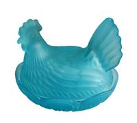 Caja de caramelos de cristal para gallina en nido, tarros de dulces con tapa, plato cubierto, decoración de mesa, plato de postre, cuenco cubierto de regalo